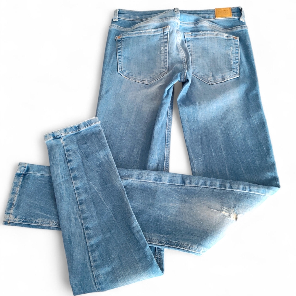Zara Skinny Jeans Womens Light Blue Wash Size 2 Straight Leg - Picture 2 of 12
